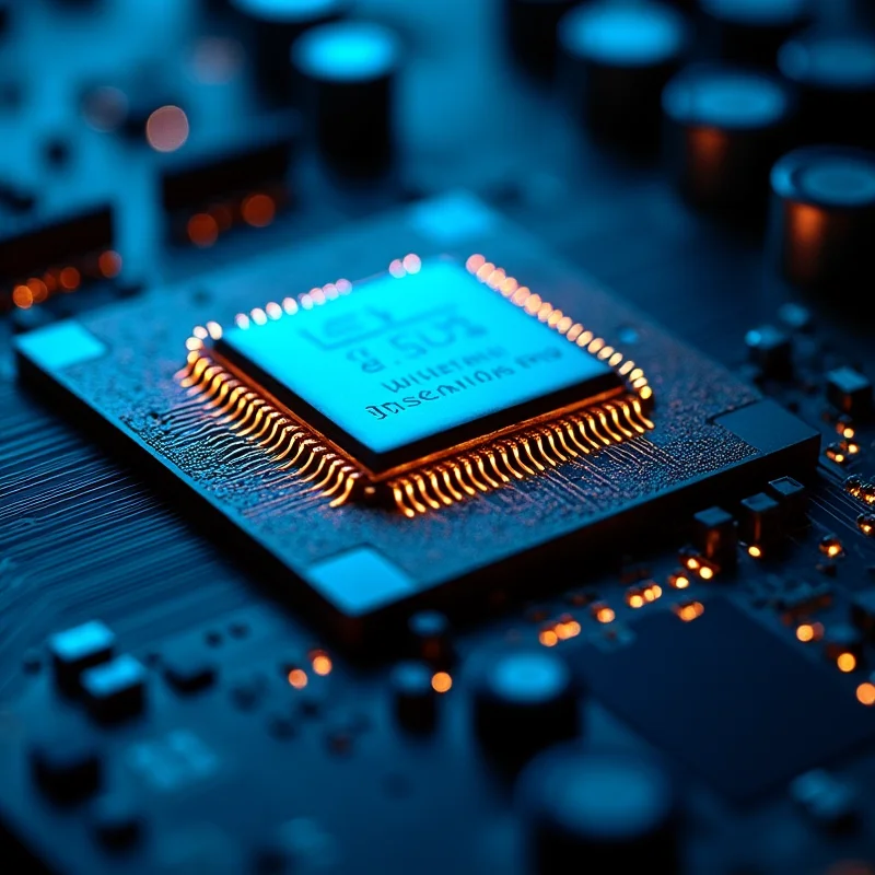 Zbliżenie na precyzyjnie osadzony procesor w gnieździe płyty głównej